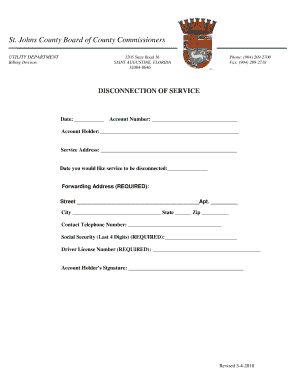 Utility Service Disconnection Request