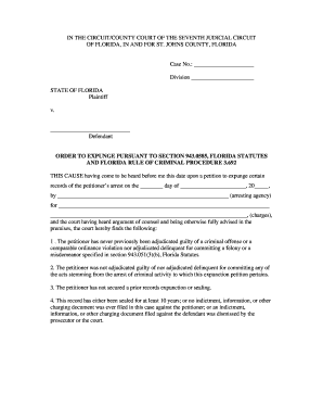 Florida Expungement Order