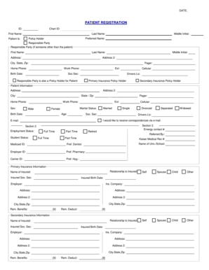 Patient Registration and Medical History Form