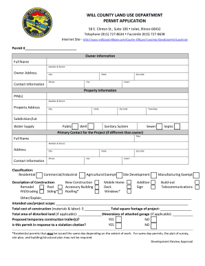 Will County Land Use Permit Application