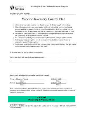 Vaccine Inventory Control Plan Template Template for the requirement to have a plan for vaccine inventory control - yakimacounty