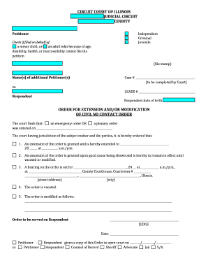 Illinois Civil No Contact Order Extension