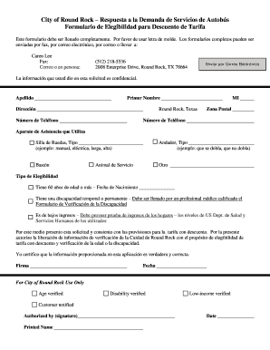 Cv full form - City of Round Rock Respuesta a la Demanda de Servicios de