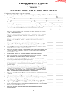 Alabama Medical License Application