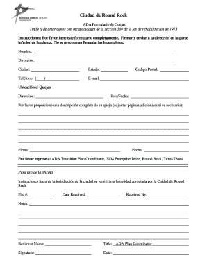 Food coloring chart - ADA Transportation Grievance Form Spanishdocx