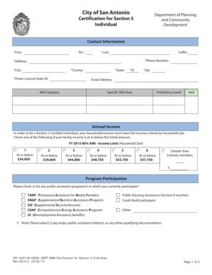 Section 3 Certification Form