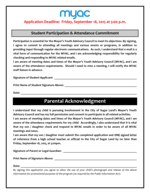 Form h1020 - Application Deadline Friday September 18 2015 at 500 pm - sugarlandtx