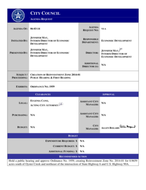 CREATION OF REINVESTMENT ZONE 201401 - sugarlandtx