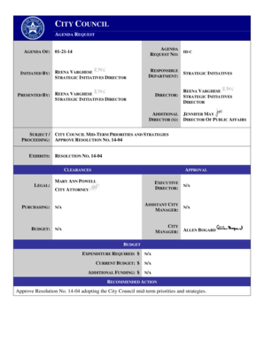 References template - CITY COUNCIL MIDTERM PRIORITIES AND STRATEGIES - sugarlandtx