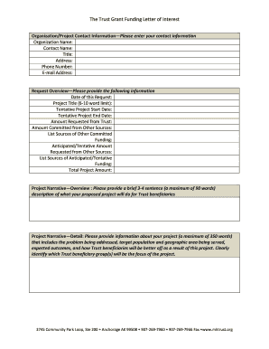 Grant Funding Letter of Interest - Alaska Mental Health - mhtrust