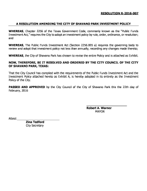 Printable jeopardy template - RESOLUTION R-2016-007 A RESOLUTION AMENDING THE CITY OF - shavanopark