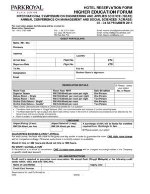 Elkin school calendar - HOTEL RESERVATION FORM - acmassorg