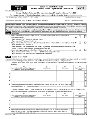 Arizona Form 348 Credit for Contributions to Certified School Tuition Organization