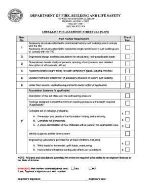 Accessory Structure Plan Checklist