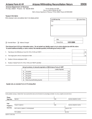 Arizona Form A1-R Withholding Reconciliation