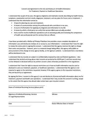 Health Information Consent and Agreement