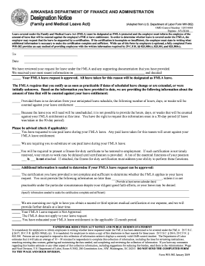 Arkansas FMLA Designation Notice
