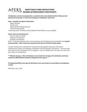 Arkansas Public Employees Retirement System Remittance Form
