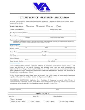 Utility Service Transfer Application