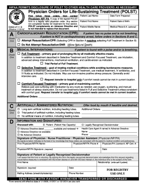 Physician Orders for Life-Sustaining Treatment (POLST)