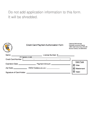 California EMS Authority Credit Card Payment Authorization