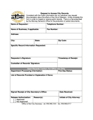 Request to Access City Records