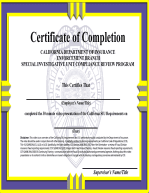 Certificate of Completion