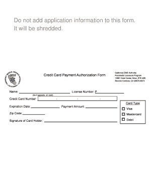 California EMS Authority Credit Card Payment Authorization