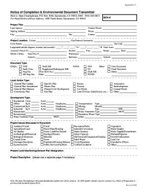 Notice of Completion & Environmental Document Transmittal