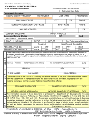 California Vocational Services Referral Form