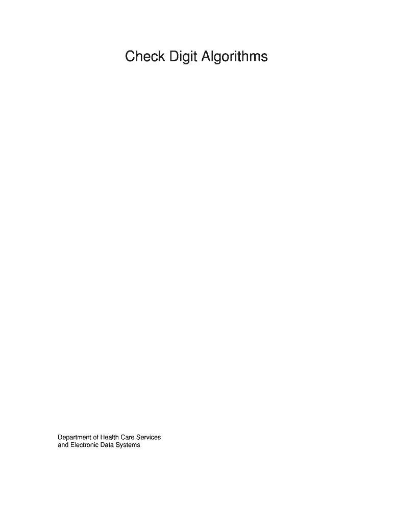 Fillable Online Check Digit Algorithms Fax Email Print - pdfFiller