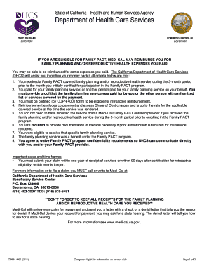 California Family PACT Retroactive Eligibility Certification