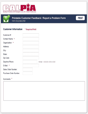 Customer Feedback Form