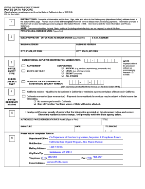 California Payee Data Record