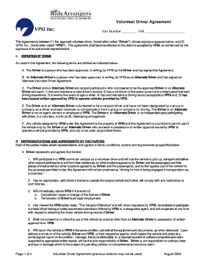 Volunteer Driver Agreement