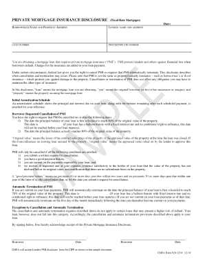 Private Mortgage Insurance Disclosure
