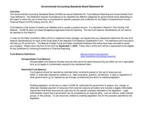 GASB 54 Fund Balance Classification Form