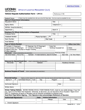 Vehicle Request Authorization Form