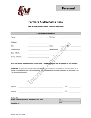 F&M Access Online Banking Personal Application