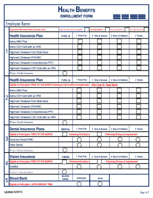Health Benefits Enrollment Form