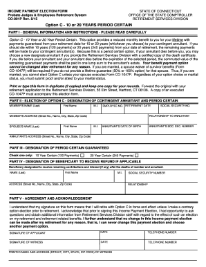 Connecticut Income Payment Election Form