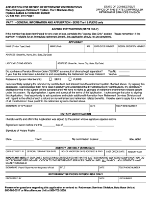 Application for Refund of Retirement Contributions
