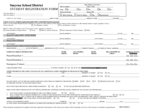 Smyrna School District Student Registration Form