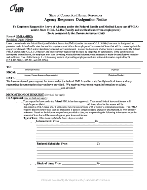 Connecticut FMLA Leave Designation Notice