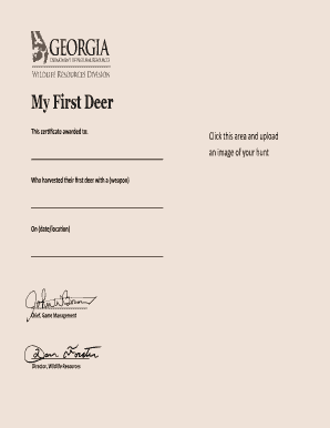 First Deer Hunting Certificate