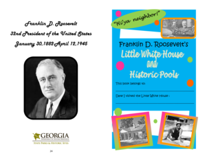 Franklin D. Roosevelt Visit Booklet