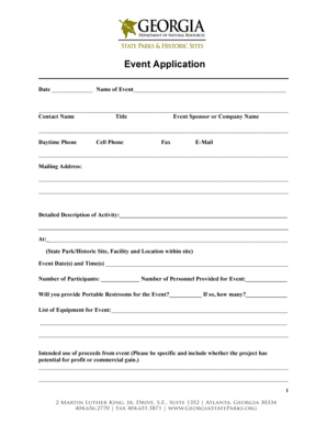 Georgia Event Application Form