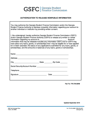 Authorization to Release Nonpublic Information