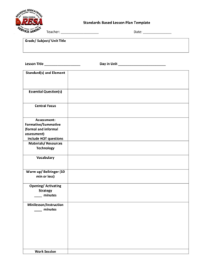 Siop lesson plan template - Standards Based Classroom Lesson Plan Template - cicltnet