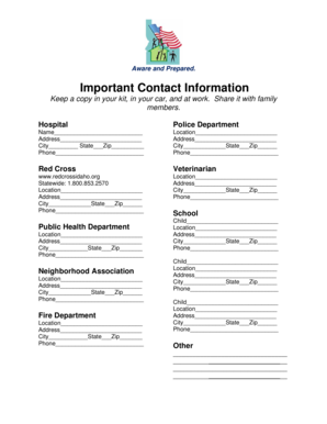 Emergency Contact Information Form